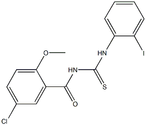 N-(5-chloro-2-methoxybenzoyl)-N'-(2-iodophenyl)thiourea 结构式