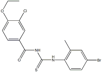 N-(4-bromo-2-methylphenyl)-N'-(3-chloro-4-ethoxybenzoyl)thiourea 结构式