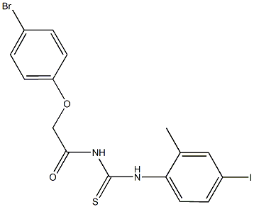 N-[(4-bromophenoxy)acetyl]-N'-(4-iodo-2-methylphenyl)thiourea 结构式