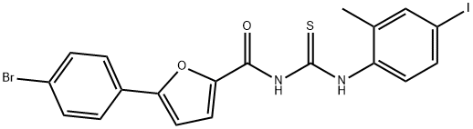 N-[5-(4-bromophenyl)-2-furoyl]-N'-(4-iodo-2-methylphenyl)thiourea 结构式