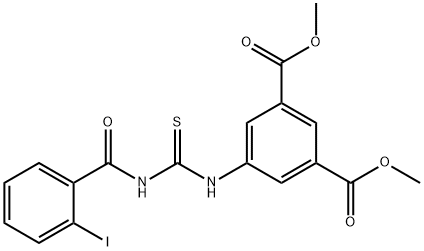 dimethyl 5-({[(2-iodobenzoyl)amino]carbothioyl}amino)isophthalate 结构式