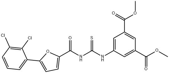 dimethyl 5-[({[5-(2,3-dichlorophenyl)-2-furoyl]amino}carbothioyl)amino]isophthalate 结构式