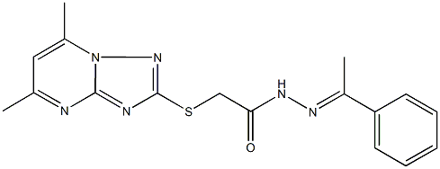 2-[(5,7-dimethyl[1,2,4]triazolo[1,5-a]pyrimidin-2-yl)sulfanyl]-N'-(1-phenylethylidene)acetohydrazide 结构式