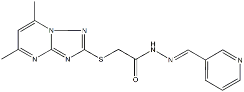 2-[(5,7-dimethyl[1,2,4]triazolo[1,5-a]pyrimidin-2-yl)sulfanyl]-N'-(3-pyridinylmethylene)acetohydrazide 结构式