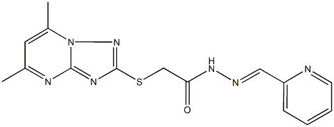 2-[(5,7-dimethyl[1,2,4]triazolo[1,5-a]pyrimidin-2-yl)sulfanyl]-N'-(2-pyridinylmethylene)acetohydrazide 结构式