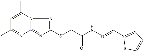 2-[(5,7-dimethyl[1,2,4]triazolo[1,5-a]pyrimidin-2-yl)sulfanyl]-N'-(2-thienylmethylene)acetohydrazide 结构式