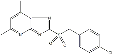 2-[(4-chlorobenzyl)sulfonyl]-5,7-dimethyl[1,2,4]triazolo[1,5-a]pyrimidine 结构式