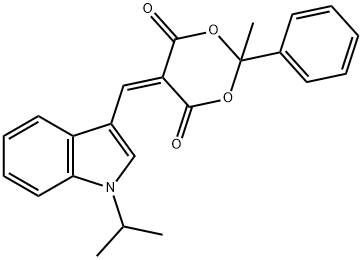 5-[(1-isopropyl-1H-indol-3-yl)methylene]-2-methyl-2-phenyl-1,3-dioxane-4,6-dione 结构式