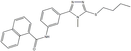 N-{3-[5-(butylsulfanyl)-4-methyl-4H-1,2,4-triazol-3-yl]phenyl}-1-naphthamide 结构式