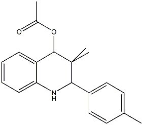 3,3-dimethyl-2-(4-methylphenyl)-1,2,3,4-tetrahydro-4-quinolinyl acetate 结构式