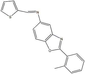 N-[2-(2-methylphenyl)-1,3-benzoxazol-5-yl]-N-(2-thienylmethylene)amine 结构式