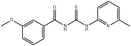 N-(3-methoxybenzoyl)-N'-(6-methyl-2-pyridinyl)thiourea 结构式