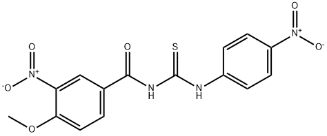 N-{[3-nitro-4-(methyloxy)phenyl]carbonyl}-N'-{4-nitrophenyl}thiourea 结构式