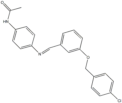 N-[4-({3-[(4-chlorobenzyl)oxy]benzylidene}amino)phenyl]acetamide 结构式