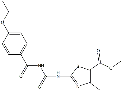 methyl 2-({[(4-ethoxybenzoyl)amino]carbothioyl}amino)-4-methyl-1,3-thiazole-5-carboxylate 结构式