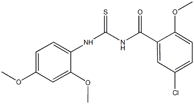 N-(5-chloro-2-methoxybenzoyl)-N'-(2,4-dimethoxyphenyl)thiourea 结构式