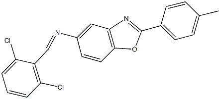 N-(2,6-dichlorobenzylidene)-N-[2-(4-methylphenyl)-1,3-benzoxazol-5-yl]amine 结构式