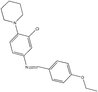 N-[3-chloro-4-(1-piperidinyl)phenyl]-N-(4-ethoxybenzylidene)amine 结构式