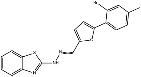 5-(2-bromo-4-methylphenyl)-2-furaldehyde 1,3-benzothiazol-2-ylhydrazone 结构式