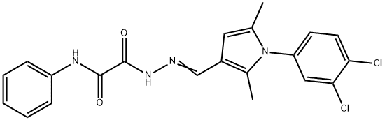 2-(2-{[1-(3,4-dichlorophenyl)-2,5-dimethyl-1H-pyrrol-3-yl]methylene}hydrazino)-2-oxo-N-phenylacetamide 结构式