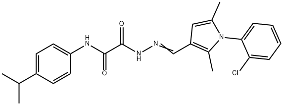 2-(2-{[1-(2-chlorophenyl)-2,5-dimethyl-1H-pyrrol-3-yl]methylene}hydrazino)-N-(4-isopropylphenyl)-2-oxoacetamide 结构式