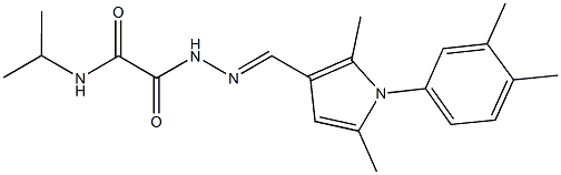 2-(2-{[1-(3,4-dimethylphenyl)-2,5-dimethyl-1H-pyrrol-3-yl]methylene}hydrazino)-N-isopropyl-2-oxoacetamide 结构式