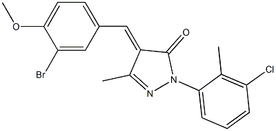 4-(3-bromo-4-methoxybenzylidene)-2-(3-chloro-2-methylphenyl)-5-methyl-2,4-dihydro-3H-pyrazol-3-one 结构式
