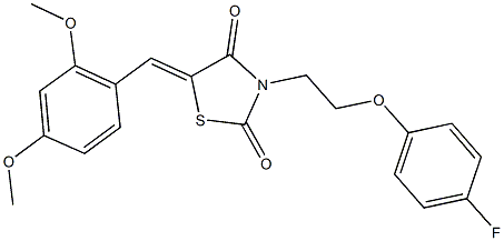 5-(2,4-dimethoxybenzylidene)-3-[2-(4-fluorophenoxy)ethyl]-1,3-thiazolidine-2,4-dione 结构式