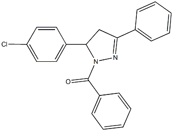 1-benzoyl-5-(4-chlorophenyl)-3-phenyl-4,5-dihydro-1H-pyrazole 结构式