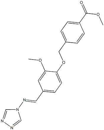 methyl 4-({2-methoxy-4-[(4H-1,2,4-triazol-4-ylimino)methyl]phenoxy}methyl)benzoate 结构式