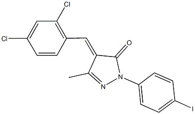 4-(2,4-dichlorobenzylidene)-2-(4-iodophenyl)-5-methyl-2,4-dihydro-3H-pyrazol-3-one 结构式