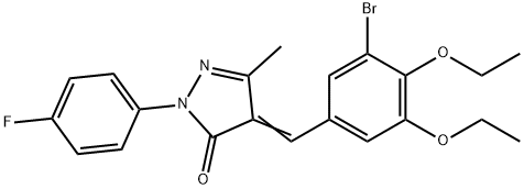 4-(3-bromo-4,5-diethoxybenzylidene)-2-(4-fluorophenyl)-5-methyl-2,4-dihydro-3H-pyrazol-3-one 结构式