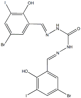 N'',N'''-bis(5-bromo-2-hydroxy-3-iodobenzylidene)carbonohydrazide 结构式