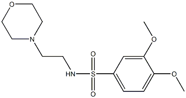 3,4-dimethoxy-N-[2-(4-morpholinyl)ethyl]benzenesulfonamide 结构式