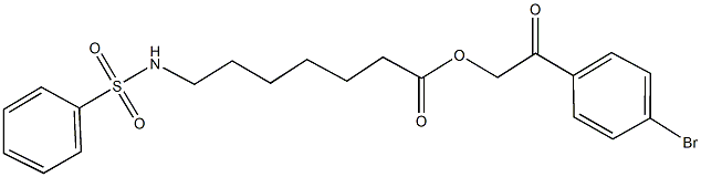 2-(4-bromophenyl)-2-oxoethyl 7-[(phenylsulfonyl)amino]heptanoate 结构式