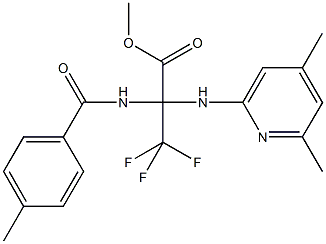 methyl 2-[(4,6-dimethyl-2-pyridinyl)amino]-3,3,3-trifluoro-2-[(4-methylbenzoyl)amino]propanoate 结构式