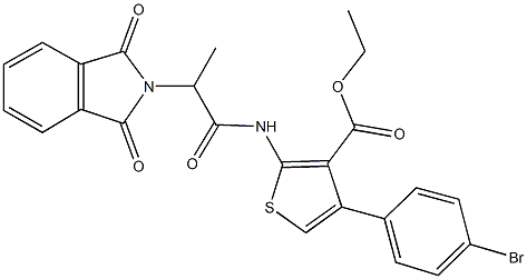 ethyl 4-(4-bromophenyl)-2-{[2-(1,3-dioxo-1,3-dihydro-2H-isoindol-2-yl)propanoyl]amino}-3-thiophenecarboxylate 结构式