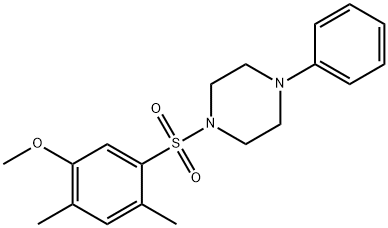 2,4-dimethyl-5-[(4-phenyl-1-piperazinyl)sulfonyl]phenyl methyl ether 结构式