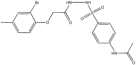 N-[4-({2-[2-(2-bromo-4-methylphenoxy)acetyl]hydrazino}sulfonyl)phenyl]acetamide 结构式