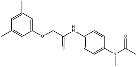 N-{4-[acetyl(methyl)amino]phenyl}-2-(3,5-dimethylphenoxy)acetamide 结构式