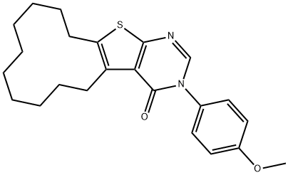 3-(4-methoxyphenyl)-5,6,7,8,9,10,11,12,13,14-decahydrocyclododeca[4,5]thieno[2,3-d]pyrimidin-4(3H)-one 结构式