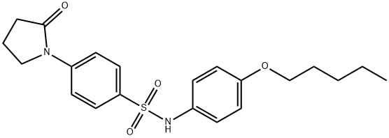 4-(2-oxo-1-pyrrolidinyl)-N-[4-(pentyloxy)phenyl]benzenesulfonamide 结构式