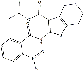 isopropyl 2-({2-nitrobenzoyl}amino)-4,5,6,7-tetrahydro-1-benzothiophene-3-carboxylate 结构式