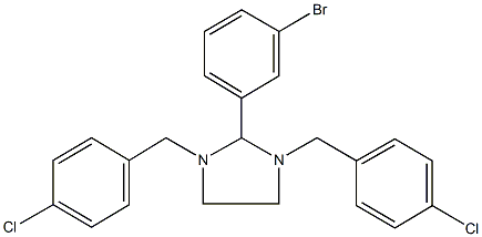 2-(3-bromophenyl)-1,3-bis(4-chlorobenzyl)imidazolidine 结构式