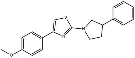 methyl 4-[2-(3-phenyl-1-pyrrolidinyl)-1,3-thiazol-4-yl]phenyl ether 结构式