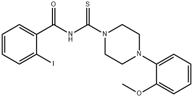 2-iodo-N-{[4-(2-methoxyphenyl)-1-piperazinyl]carbothioyl}benzamide 结构式