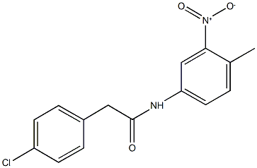 2-(4-chlorophenyl)-N-{3-nitro-4-methylphenyl}acetamide 结构式