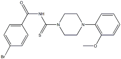 4-bromo-N-{[4-(2-methoxyphenyl)-1-piperazinyl]carbothioyl}benzamide 结构式