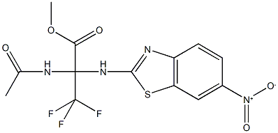 methyl 2-(acetylamino)-3,3,3-trifluoro-2-({6-nitro-1,3-benzothiazol-2-yl}amino)propanoate 结构式