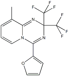 4-(2-furyl)-9-methyl-2,2-bis(trifluoromethyl)-2H-pyrido[1,2-a][1,3,5]triazine 结构式